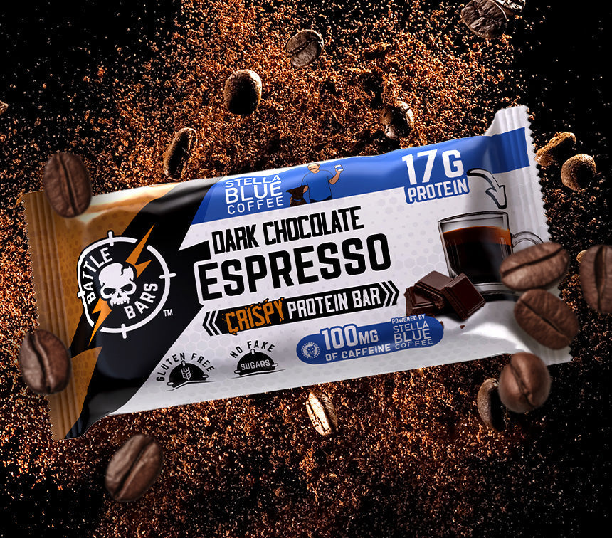 Battle Bars & Stella Blue Coffee Team Up for the Ultimate Caffeinated Protein Bar: Dark Chocolate Espresso