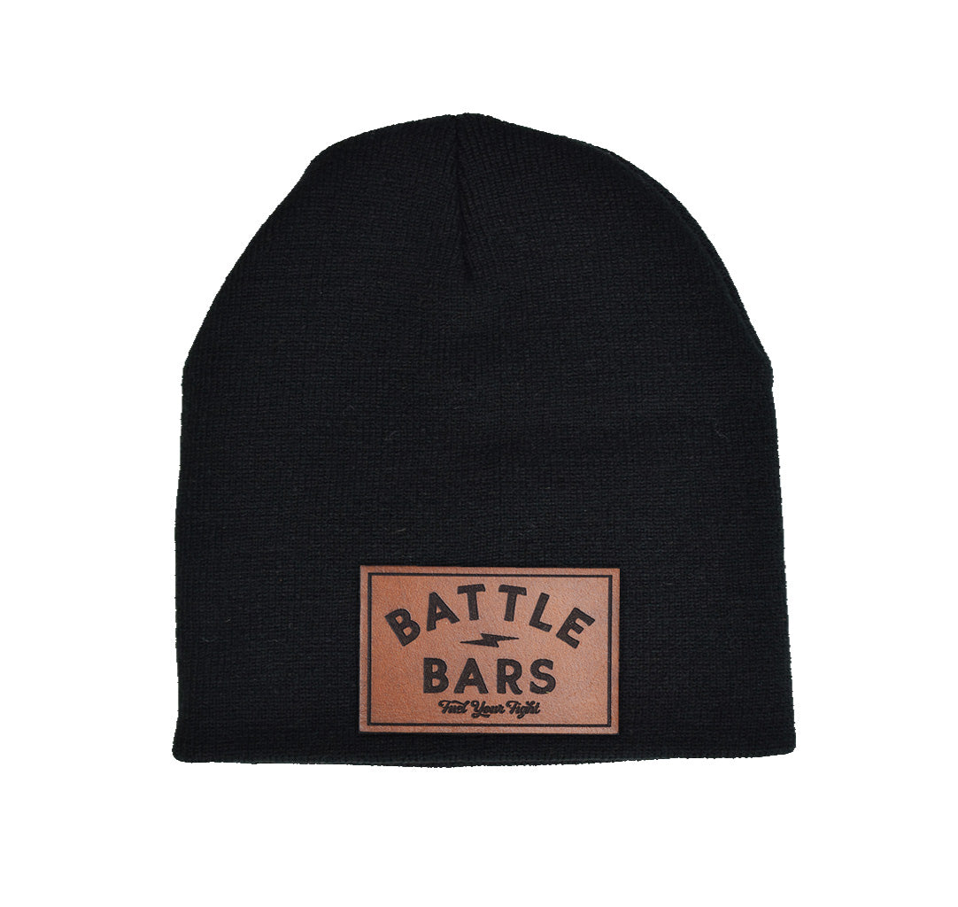 Battle Bars Leather Patch Beanie
