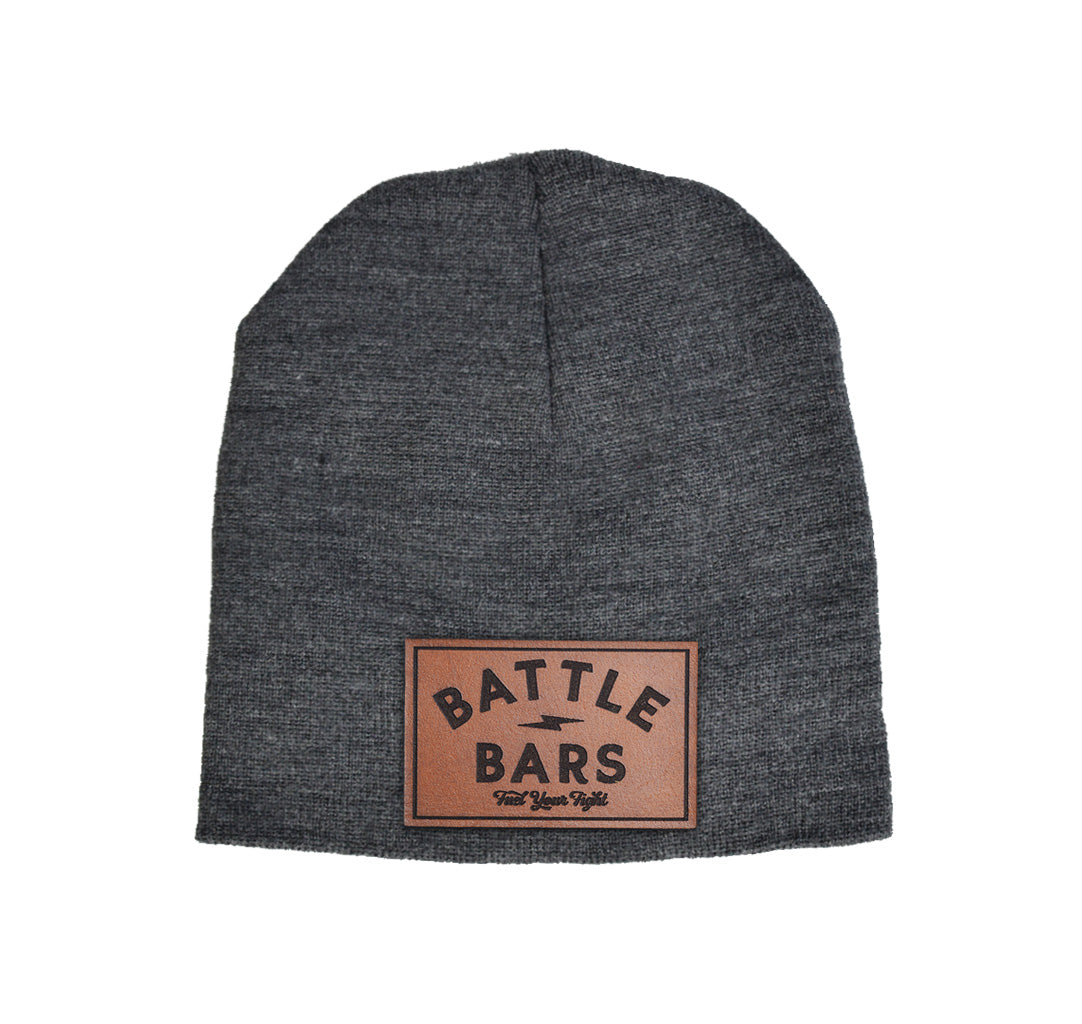 Battle Bars Leather Patch Beanie