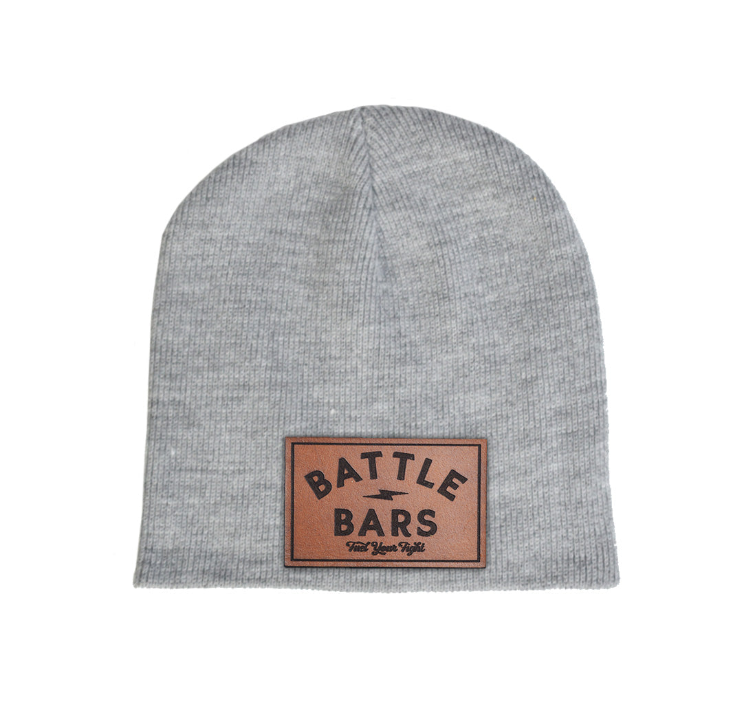 Battle Bars Leather Patch Beanie