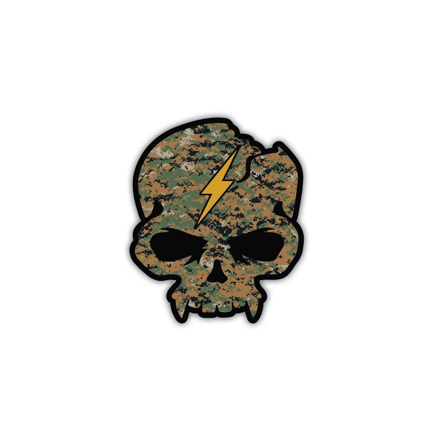 Battle Bars Camo Skull Sticker