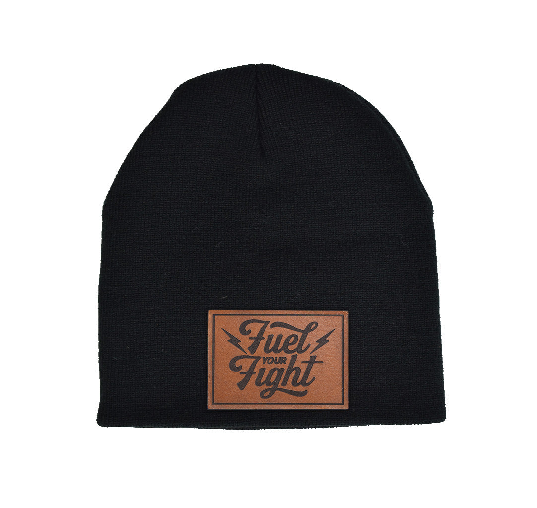 Fuel Your Fight Leather Patch Beanie