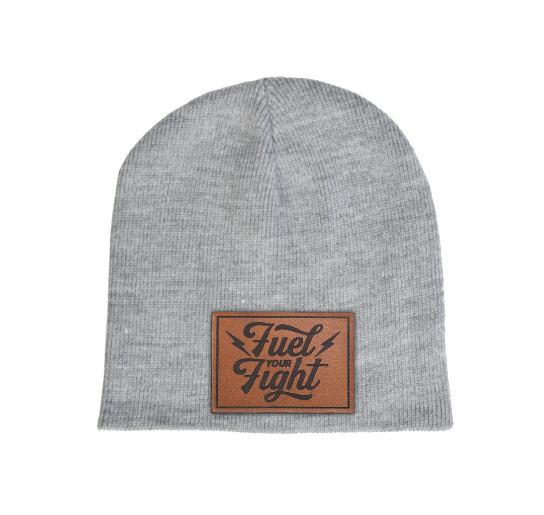Fuel Your Fight Leather Patch Beanie